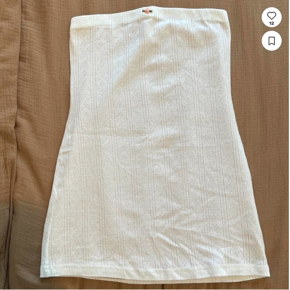 With Jean Strapless White Dress